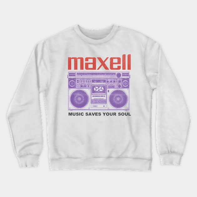 vintage retro 80s maxell Crewneck Sweatshirt by psninetynine